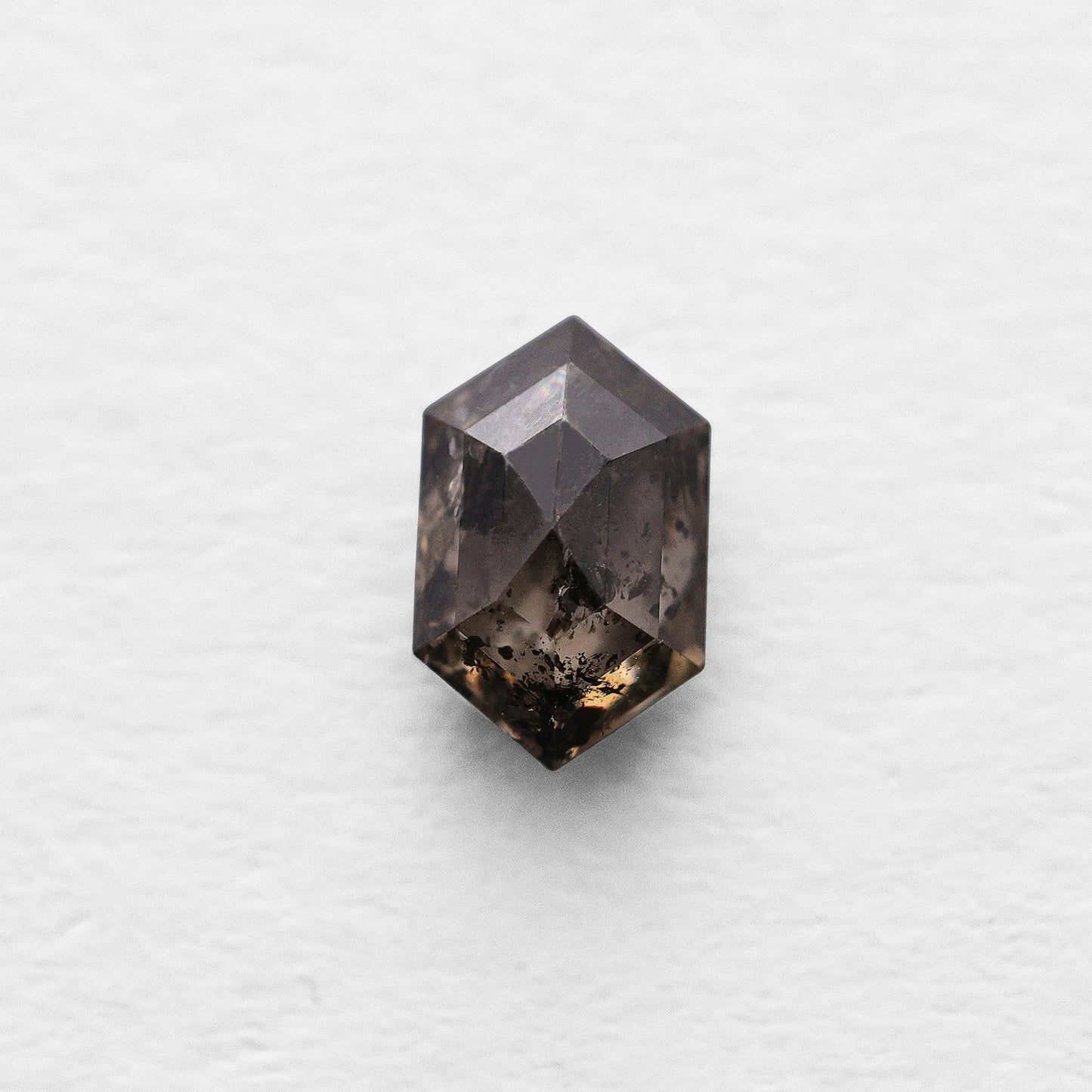 0.80 Ct Hexagon Brilliant Cut Salt and Pepper Diamond