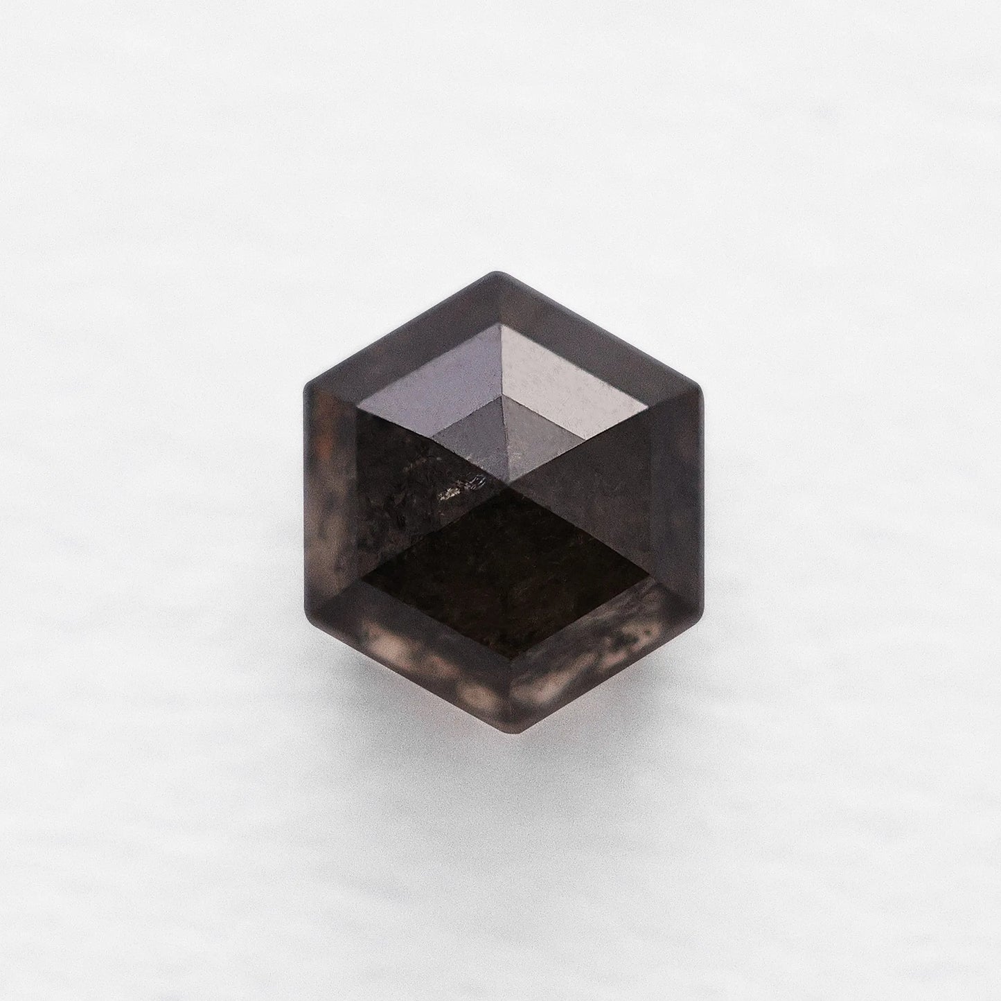 0.93 Ct Hexagon Brilliant Cut Salt and Pepper Diamond