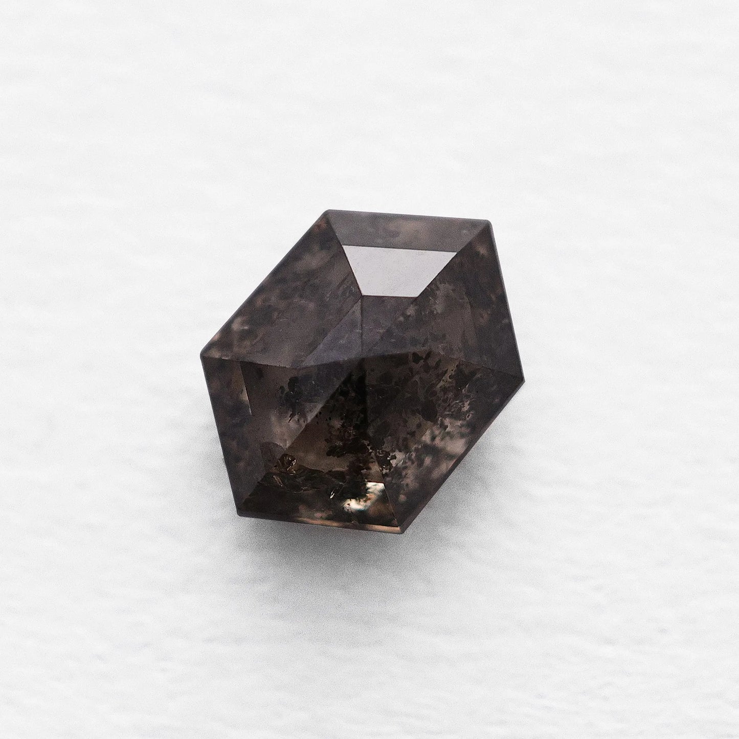 0.91 Ct Hexagon Brilliant Cut Salt and Pepper Diamond