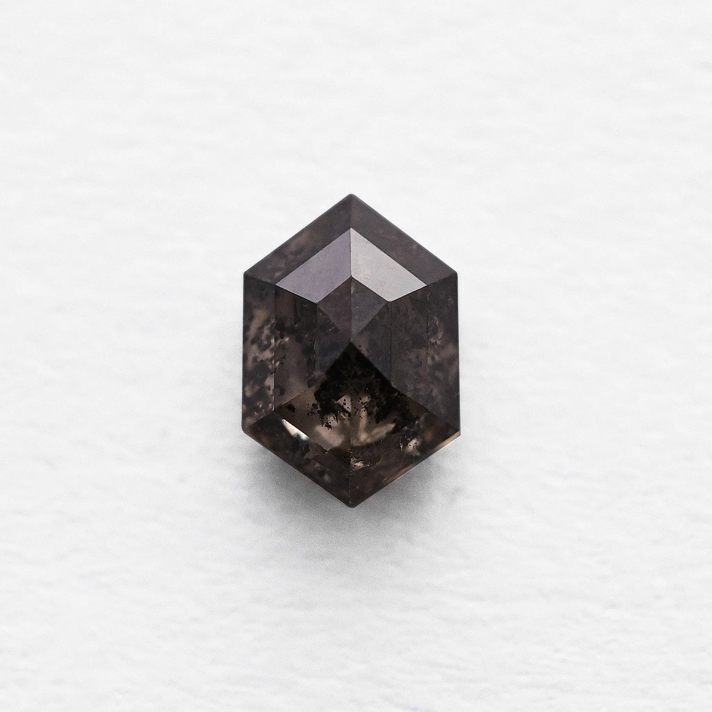 0.91 Ct Hexagon Brilliant Cut Salt and Pepper Diamond