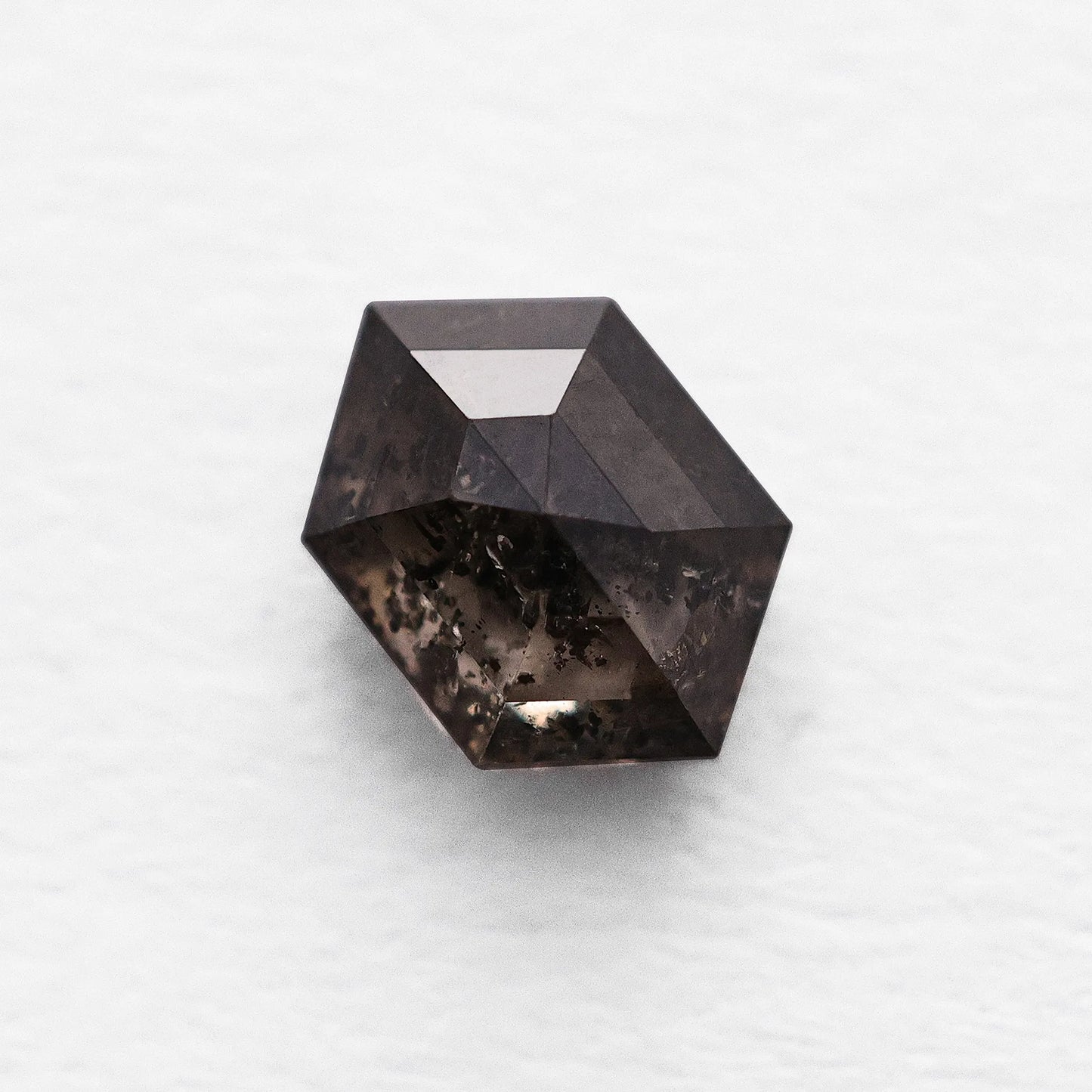 0.91 Ct Hexagon Brilliant Cut Salt and Pepper Diamond