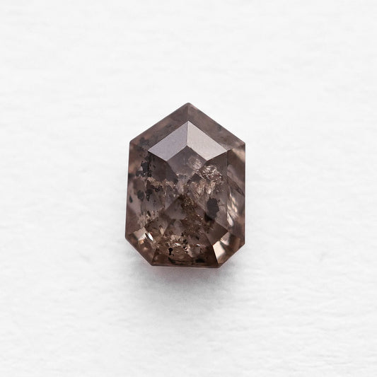 0.86 Ct Hexagon Brilliant Cut Salt and Pepper Diamond