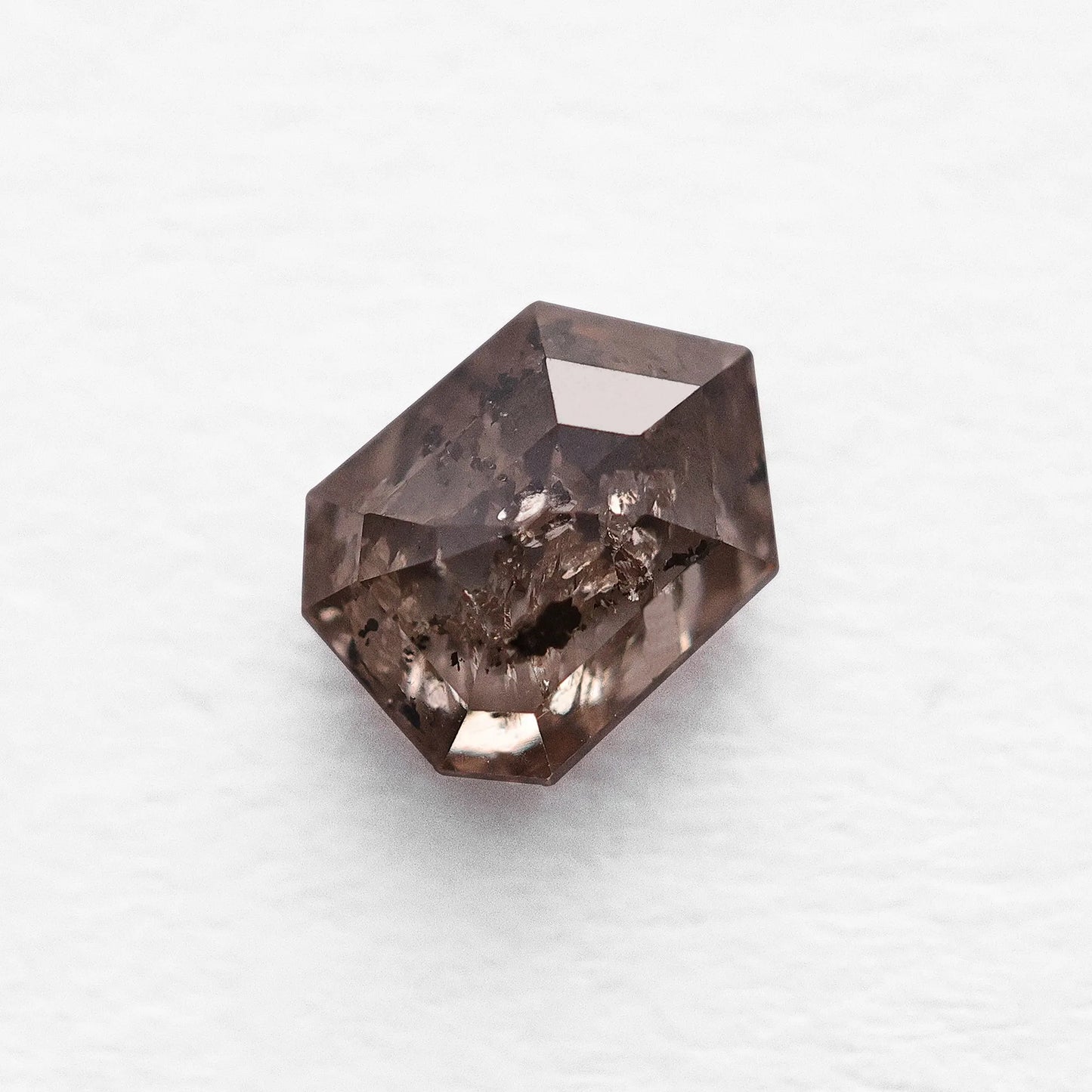 0.86 Ct Hexagon Brilliant Cut Salt and Pepper Diamond