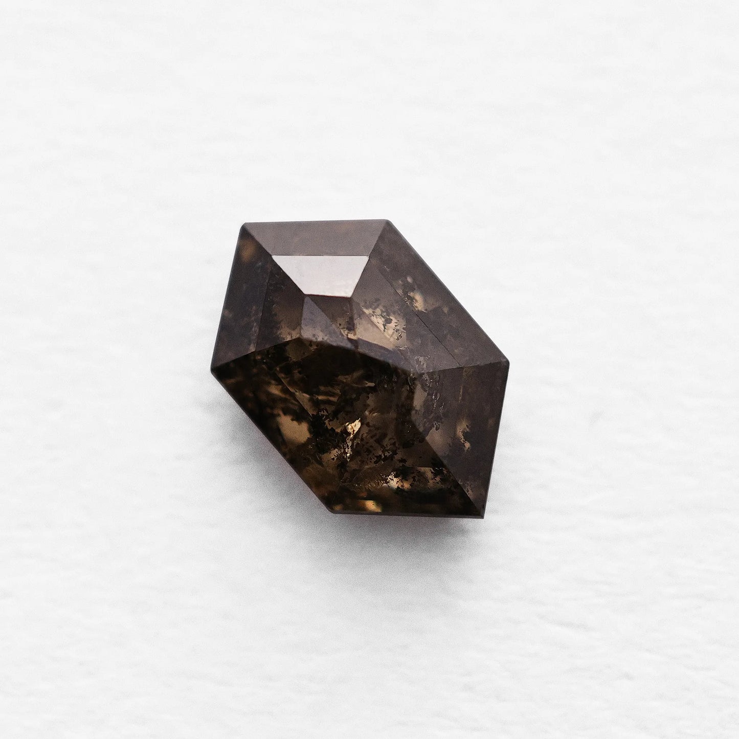 1.28 Ct Hexagon Brilliant Cut Salt and Pepper Diamond