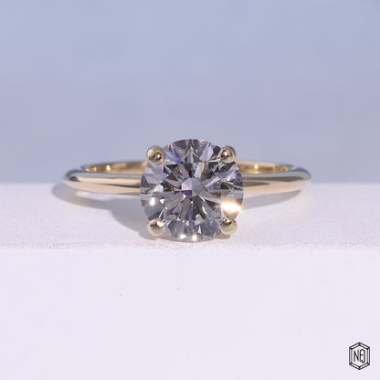 Round Lab Created Diamond Solitaire Engagement Ring