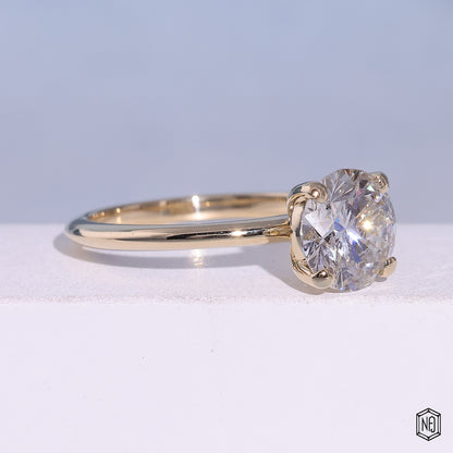 Round Lab Created Diamond Solitaire Engagement Ring