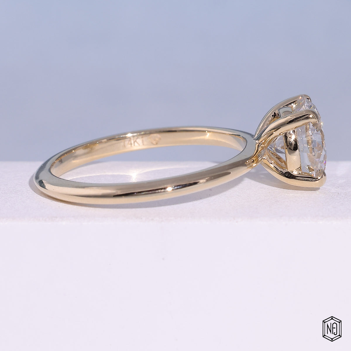 Round Lab Created Diamond Solitaire Engagement Ring