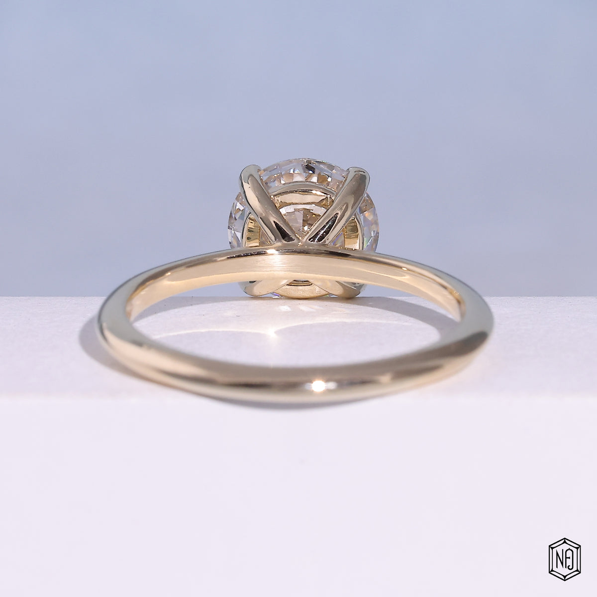 Round Lab Created Diamond Solitaire Engagement Ring