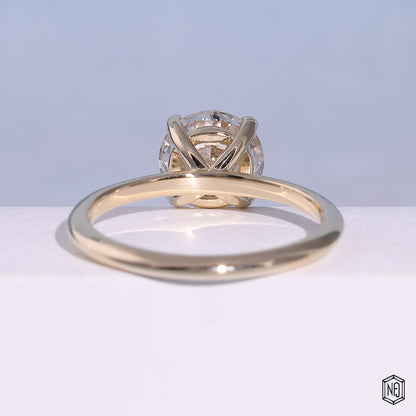 Round Lab Created Diamond Solitaire Engagement Ring
