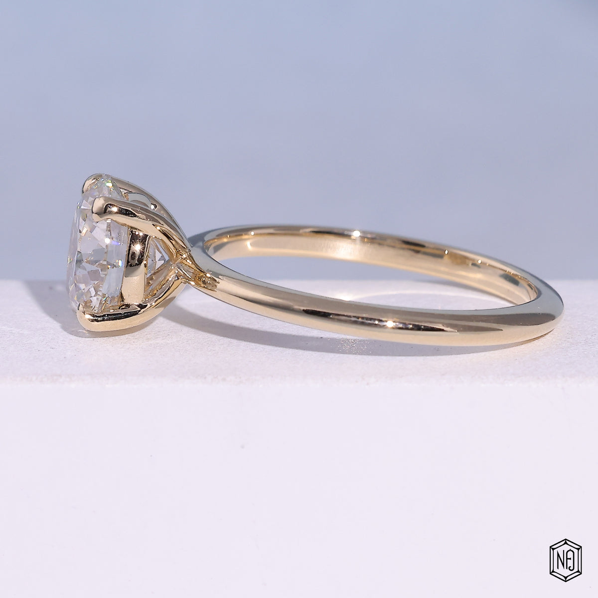 Round Lab Created Diamond Solitaire Engagement Ring