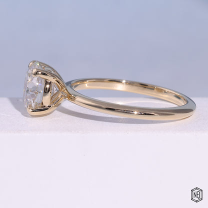 Round Lab Created Diamond Solitaire Engagement Ring