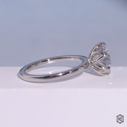 Round Brilliant Cut Lab Grown Diamond Solitaire Ring, Tulip Setting