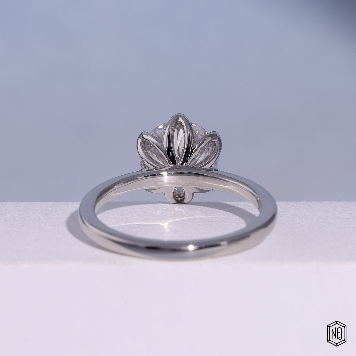 Round Brilliant Cut Lab Grown Diamond Solitaire Ring, Tulip Setting