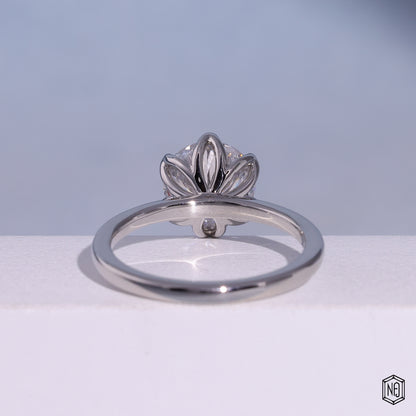 Round Brilliant Cut Lab Grown Diamond Solitaire Ring, Tulip Setting
