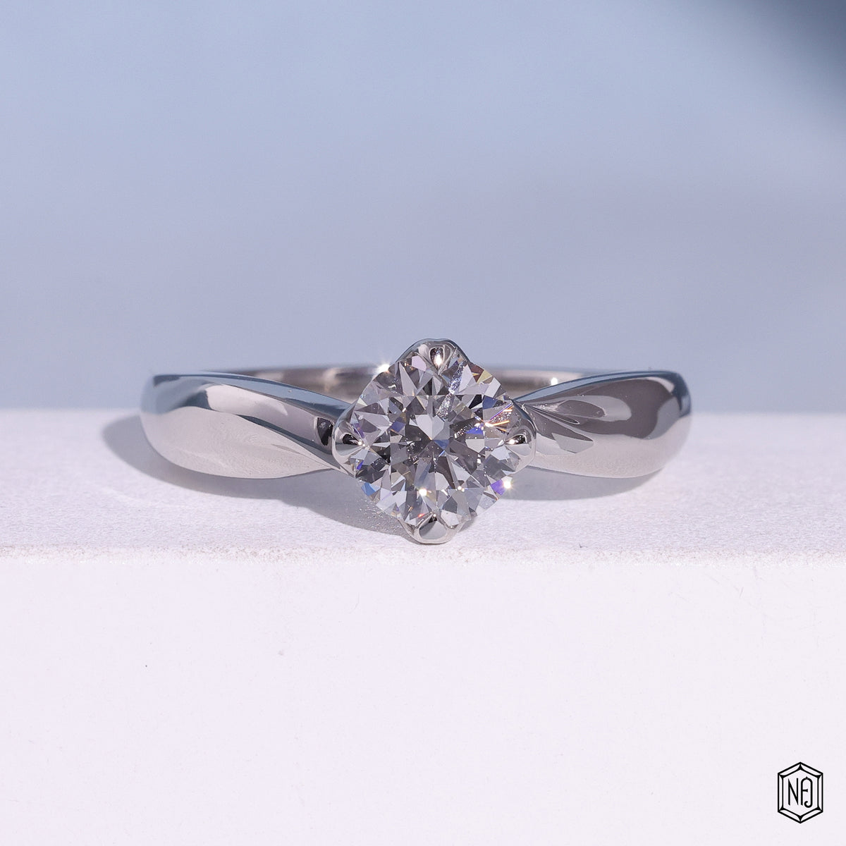 Round Cut Lab Diamond Engagement Ring For Women, Twisted Split Shank