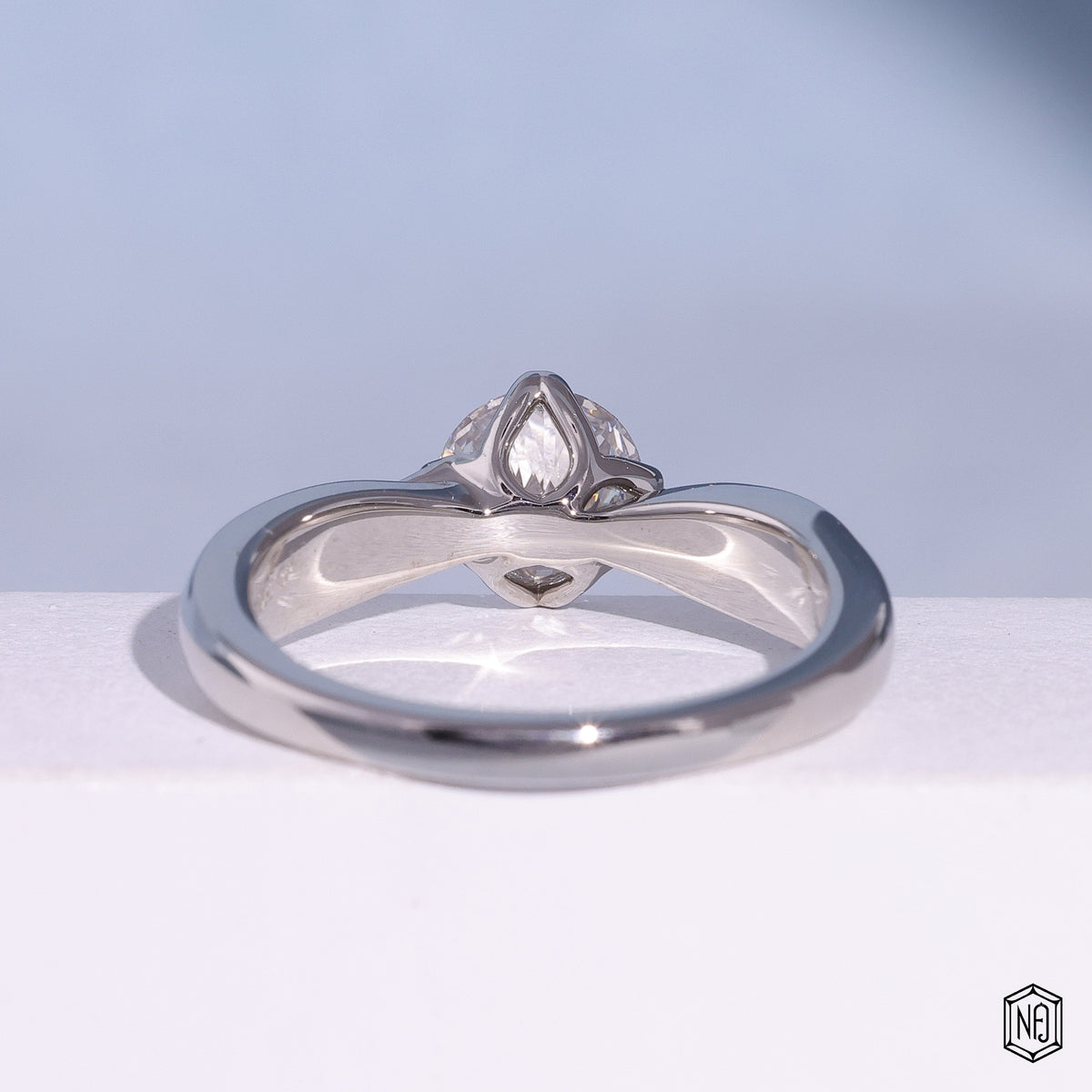 Round Cut Lab Diamond Engagement Ring For Women, Twisted Split Shank