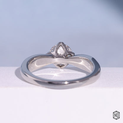 Round Cut Lab Diamond Engagement Ring For Women, Twisted Split Shank
