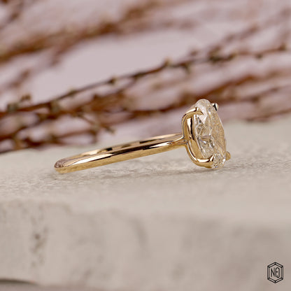2.04 Carat Oval Cut Lab Grown Diamond Classic Solitaire Engagement Ring - Gallery & Prongs Detail