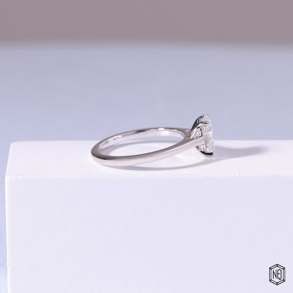 1.5 Carat Oval Cut Lab Grown Diamond Classic Solitaire Engagement Ring - Side Profile Angle