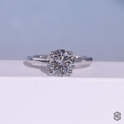 Round Diamond Engagement Ring with Classic Solitaire Setting