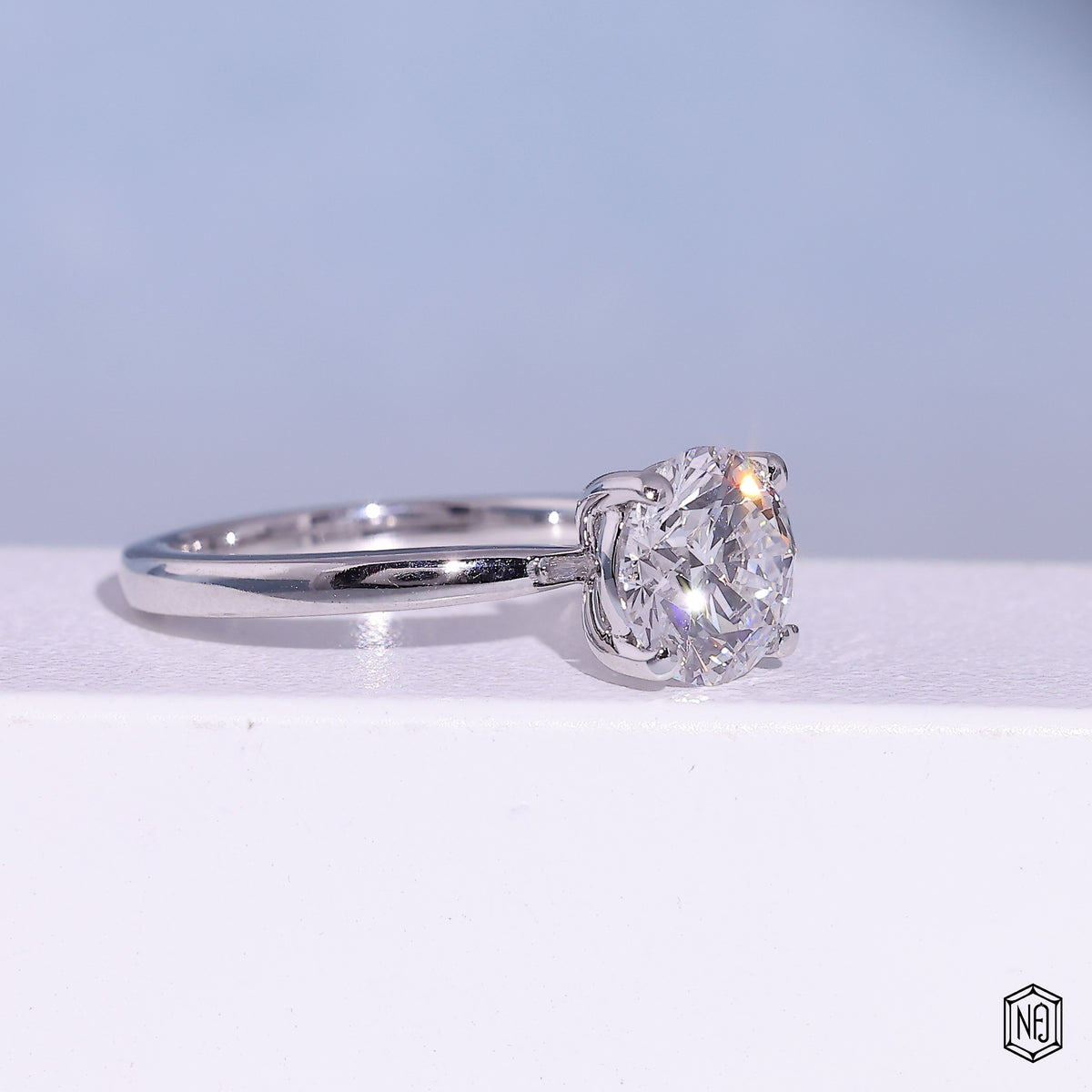 Round Diamond Engagement Ring with Classic Solitaire Setting
