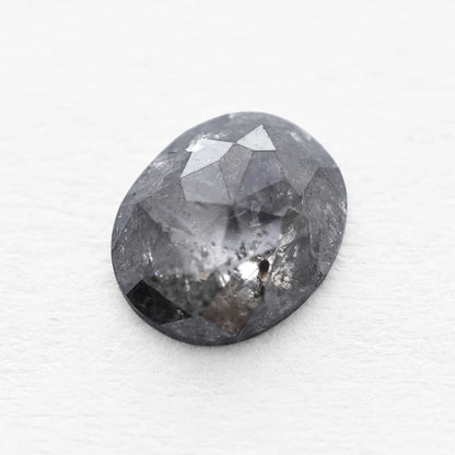 0.66 Ct Oval Cut / Facet Style Salt and Pepper Diamond