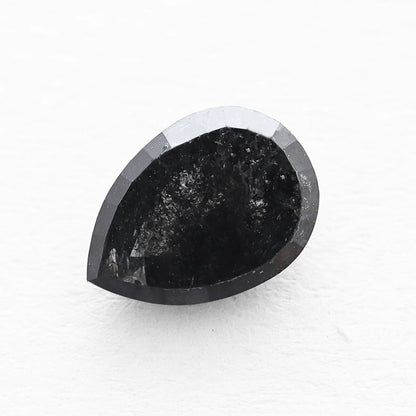 0.66 Ct Pear brilliant Cut  Salt and Pepper Diamond