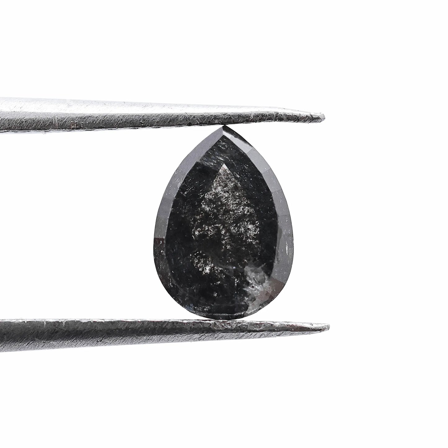 0.66 Ct Pear brilliant Cut  Salt and Pepper Diamond