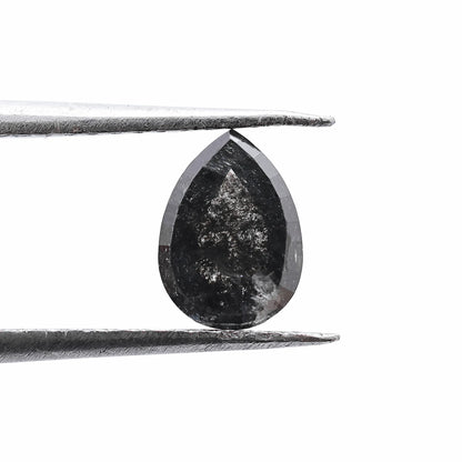 0.66 Ct Pear brilliant Cut  Salt and Pepper Diamond