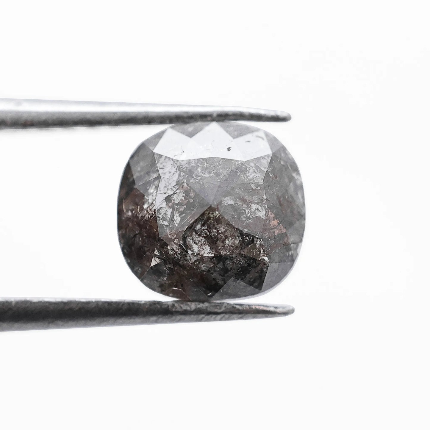 1.05 Ct Cushion Rose Cut  Salt and Pepper Diamond