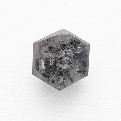 0.79 Ct Hexagon Rose Cut Salt and Pepper Diamond