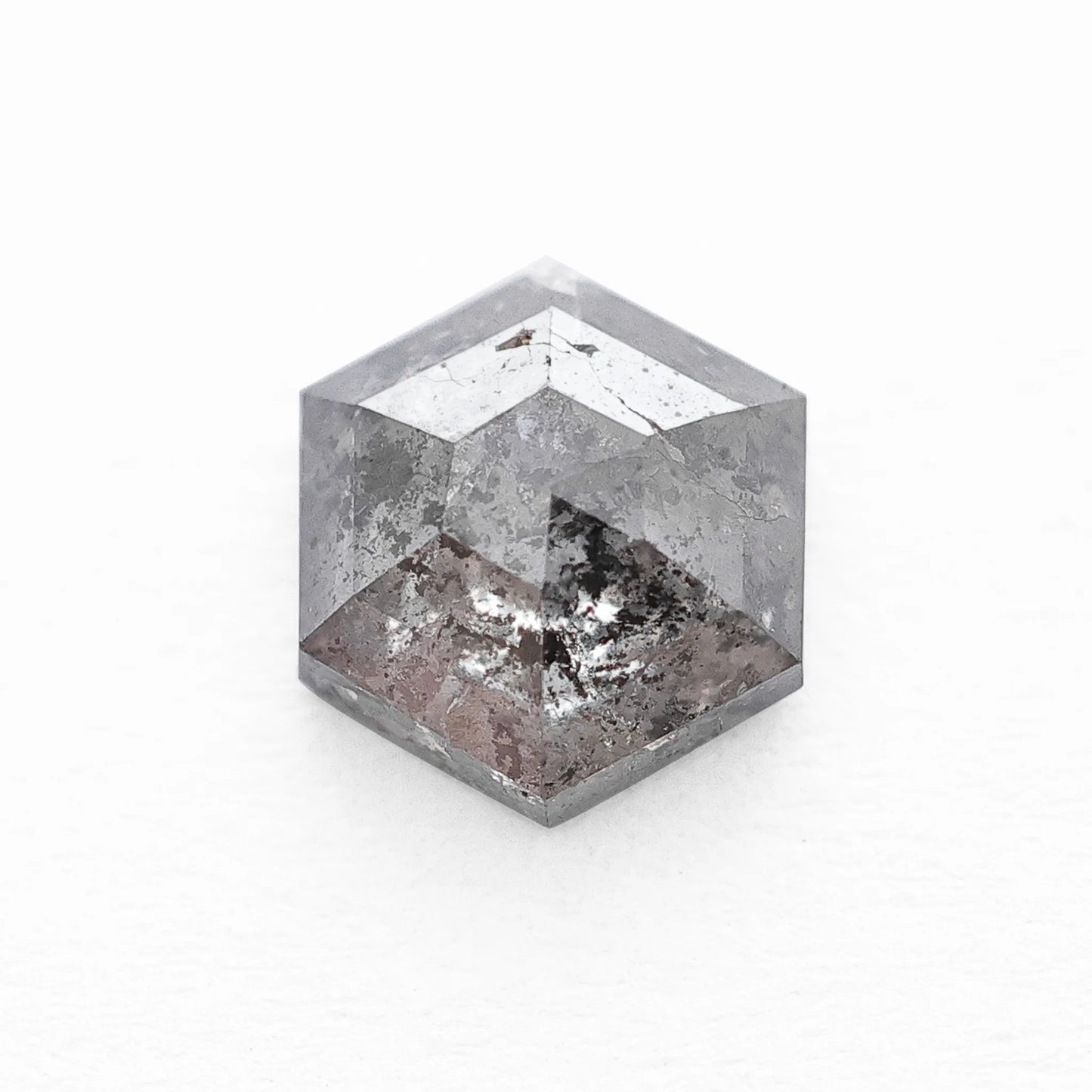 0.79 Ct Hexagon Rose Cut Salt and Pepper Diamond
