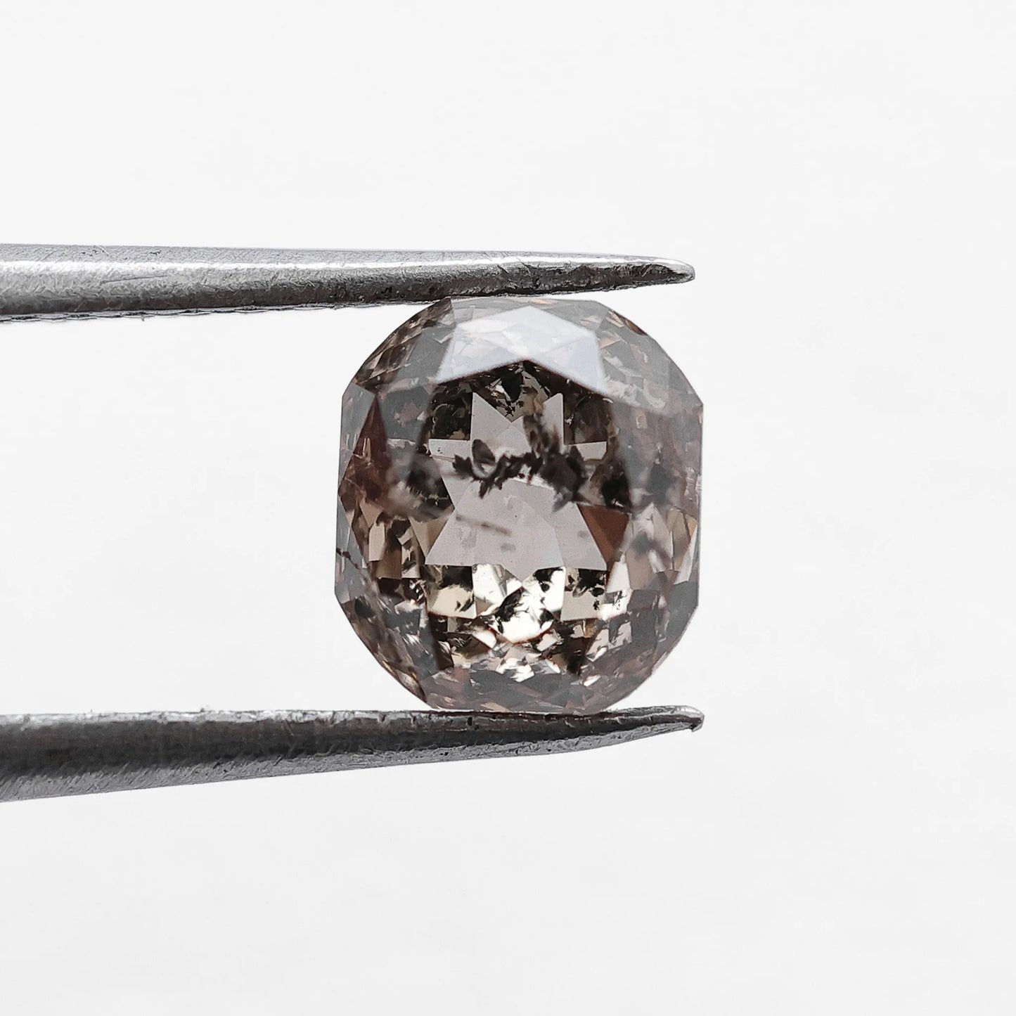0.99 Ct Cushion Rose Cut  Salt and Pepper Diamond