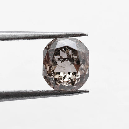 0.99 Ct Cushion Rose Cut  Salt and Pepper Diamond
