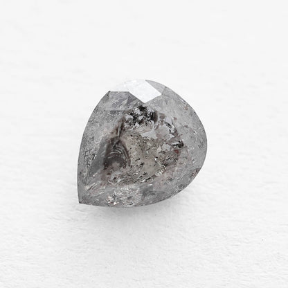 0.87 Ct Pear Brilliant Cut  Salt and Pepper Diamond