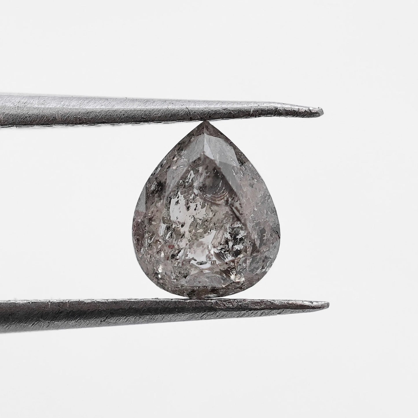 0.87 Ct Pear Brilliant Cut  Salt and Pepper Diamond