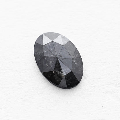 0.38 Ct Oval Brilliant Cut  Salt and Pepper Diamond