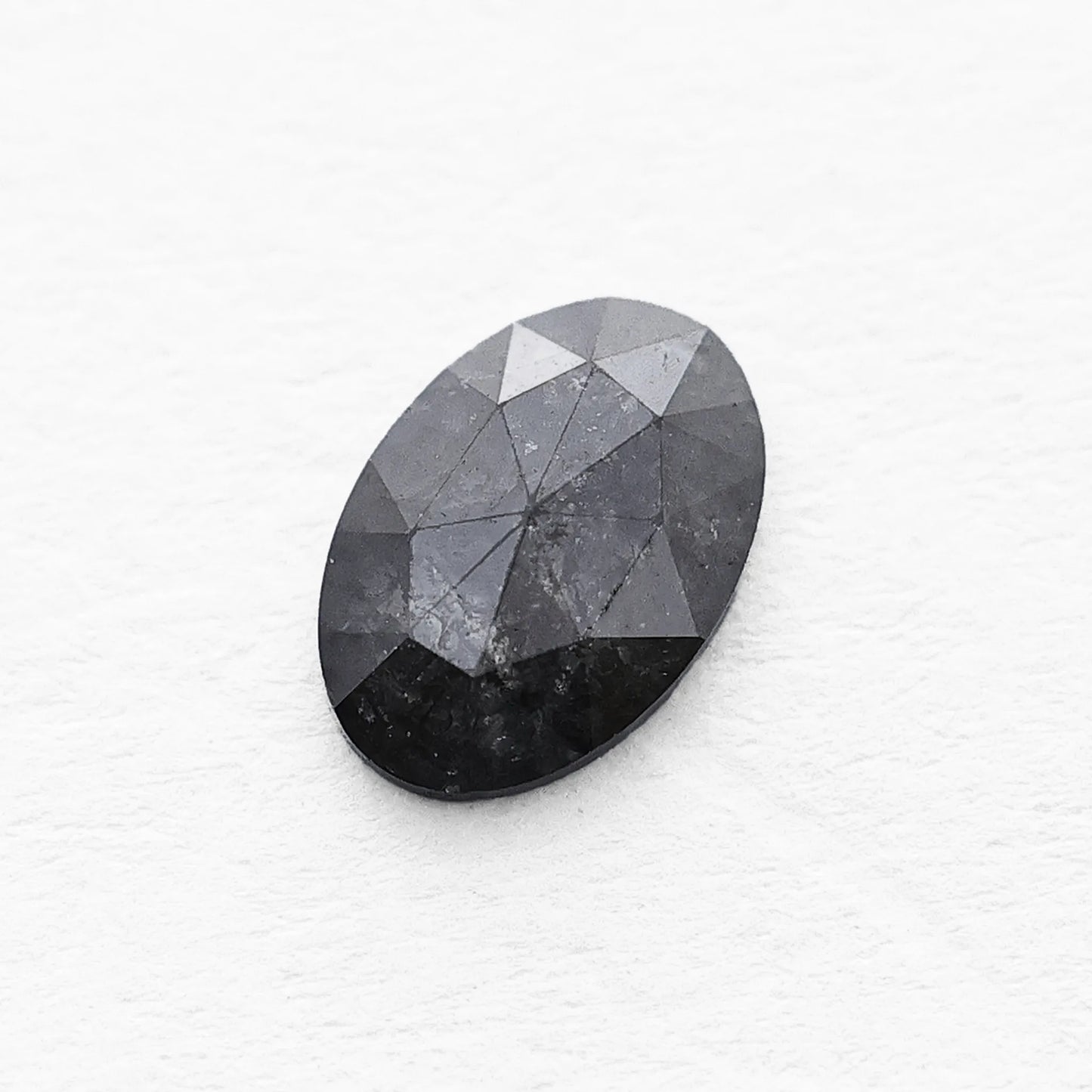 0.38 Ct Oval Brilliant Cut  Salt and Pepper Diamond