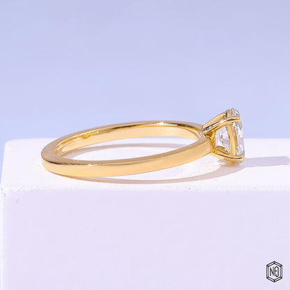 Oval Lab Grown Diamond Ring, Solitaire Engagement Ring - Style II