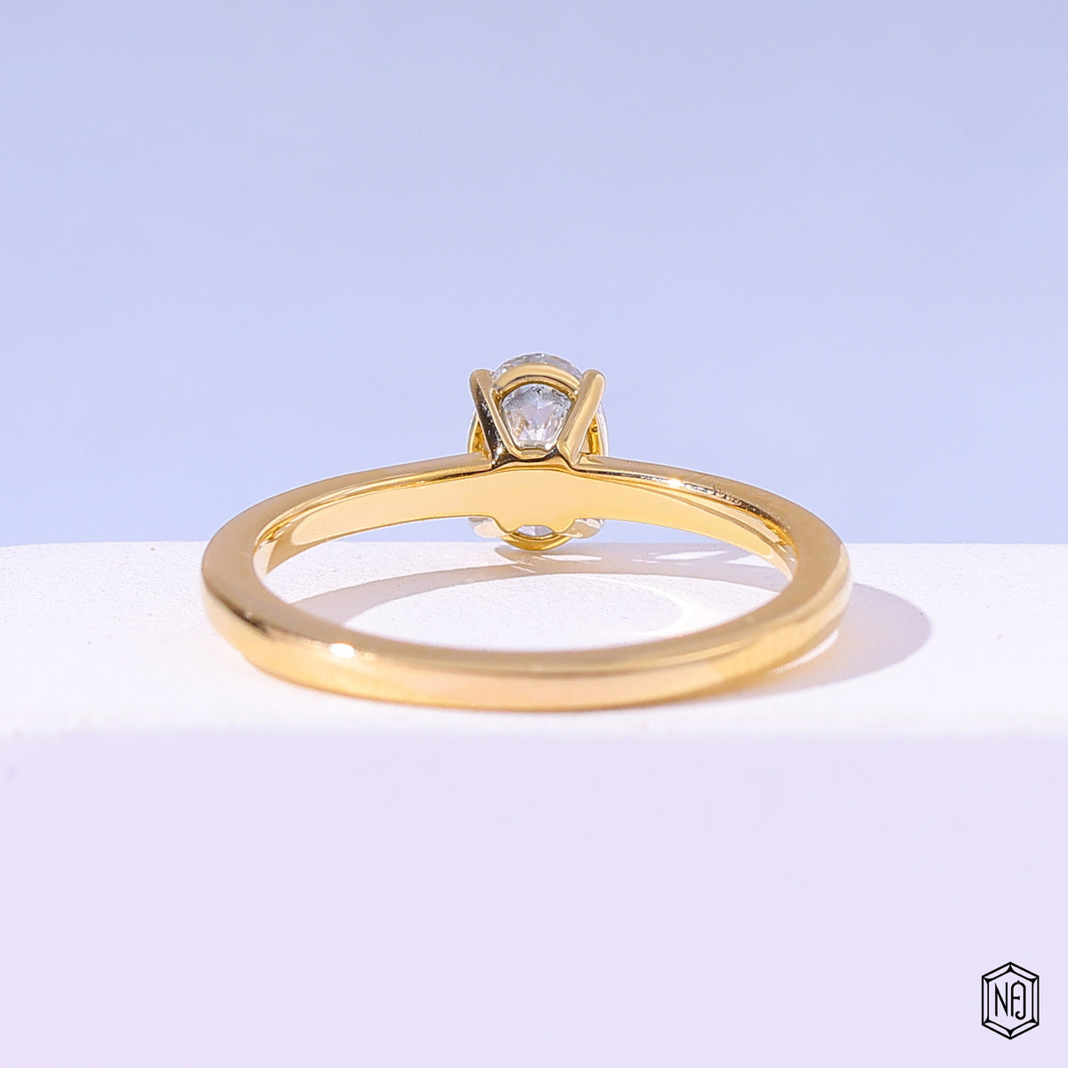 Oval Lab Grown Diamond Ring, Solitaire Engagement Ring - Style II