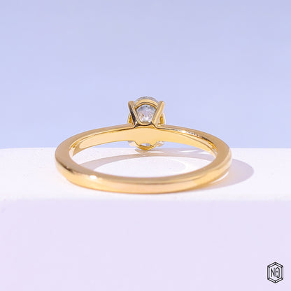 Oval Lab Grown Diamond Ring, Solitaire Engagement Ring - Style II