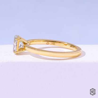 Oval Lab Grown Diamond Ring, Solitaire Engagement Ring - Style II
