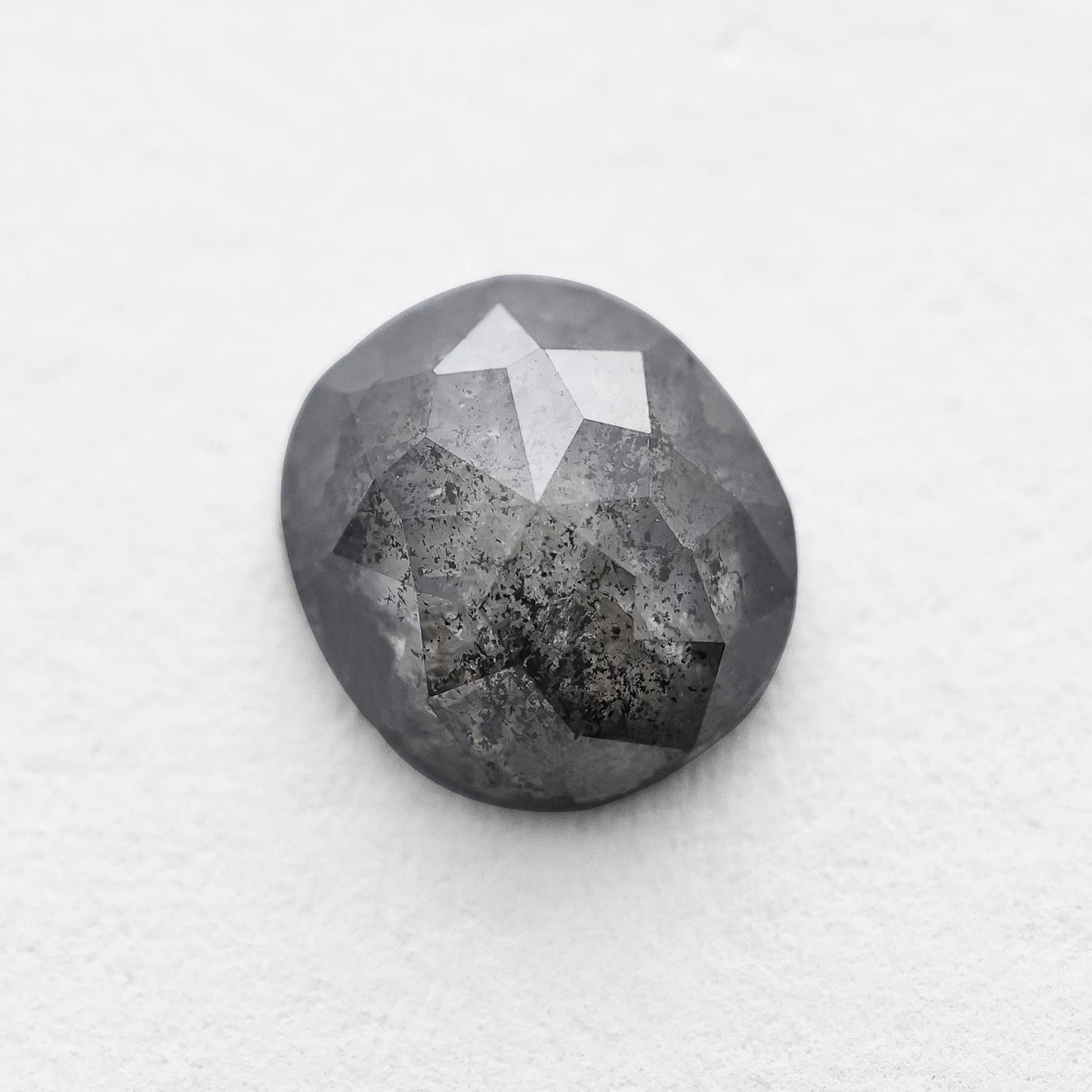 0.93 Ct Oval Rose Cut  Salt and Pepper Diamond