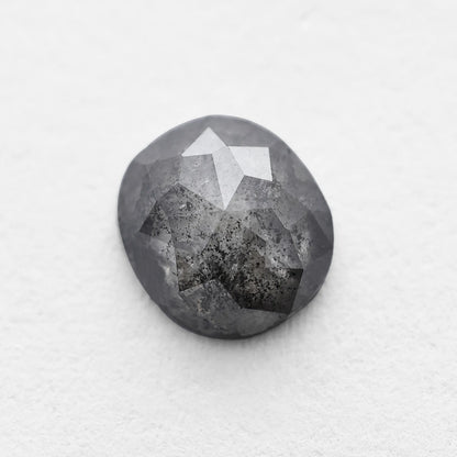 0.93 Ct Oval Rose Cut  Salt and Pepper Diamond