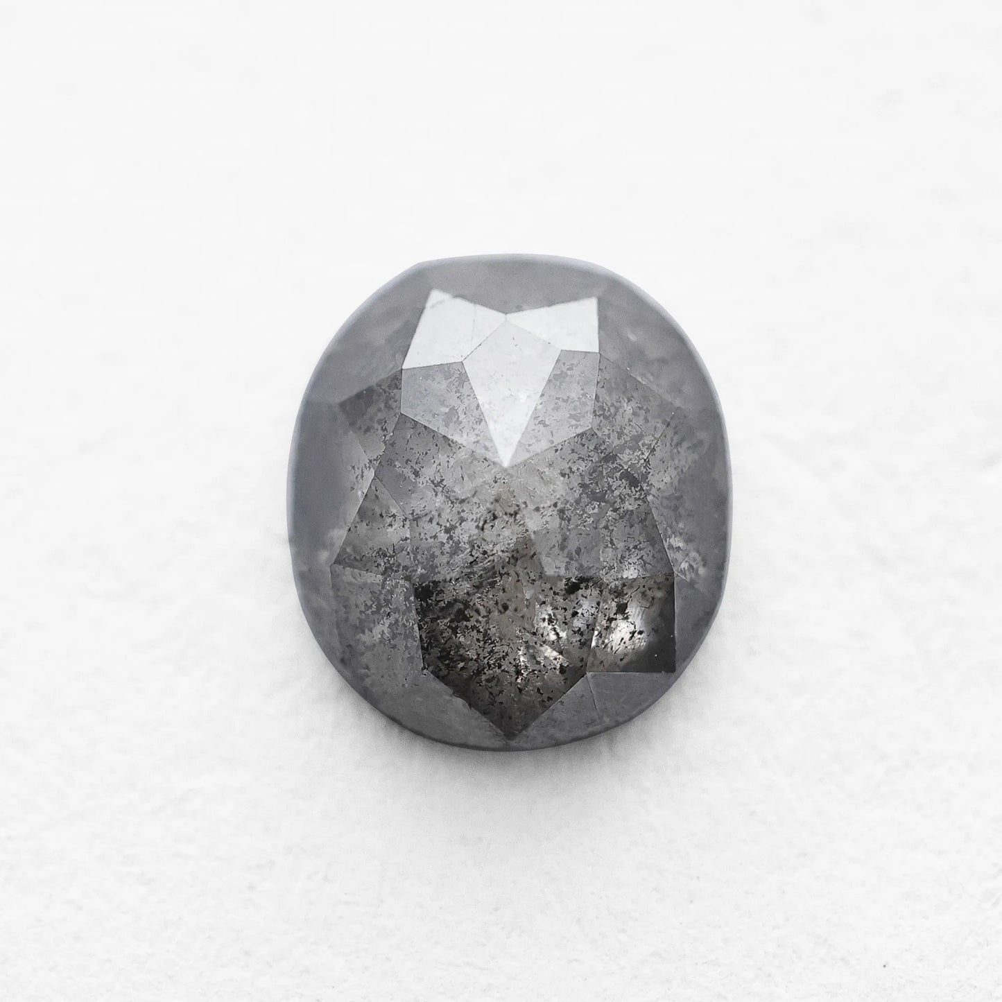 0.93 Ct Oval Rose Cut  Salt and Pepper Diamond