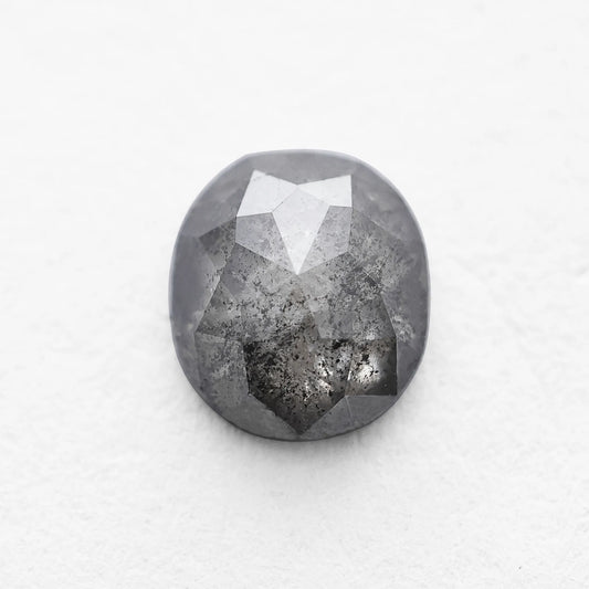 0.93 Ct Oval Rose Cut  Salt and Pepper Diamond
