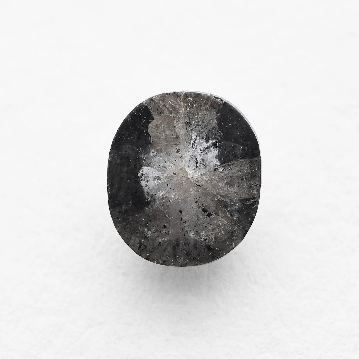 0.93 Ct Oval Rose Cut  Salt and Pepper Diamond