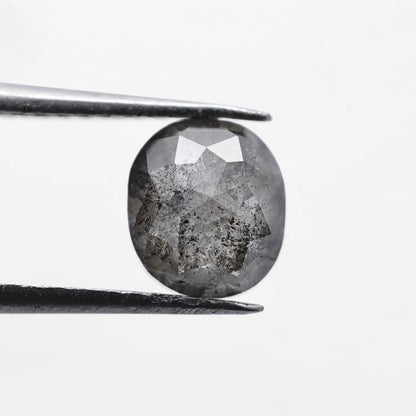 0.93 Ct Oval Rose Cut  Salt and Pepper Diamond