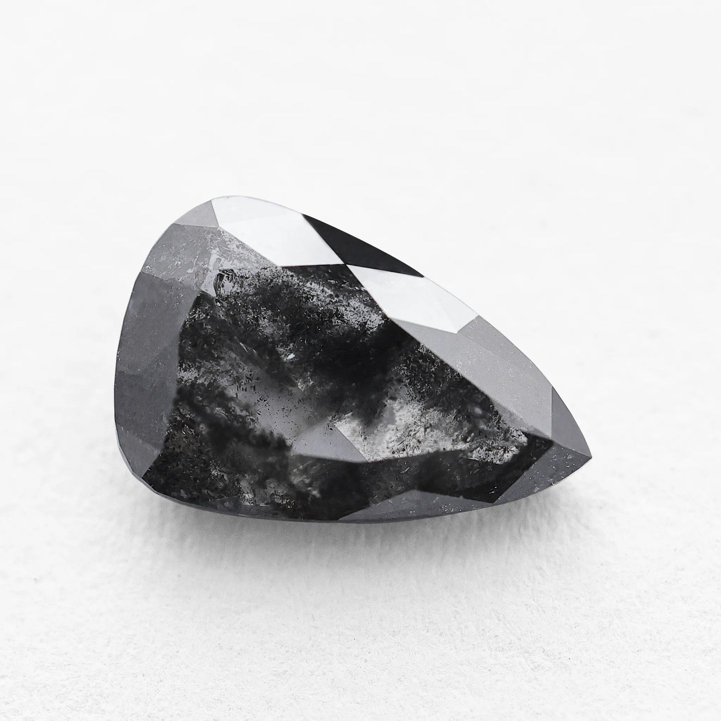 1.28 Ct Pear Brilliant Cut  Salt and Pepper Diamond
