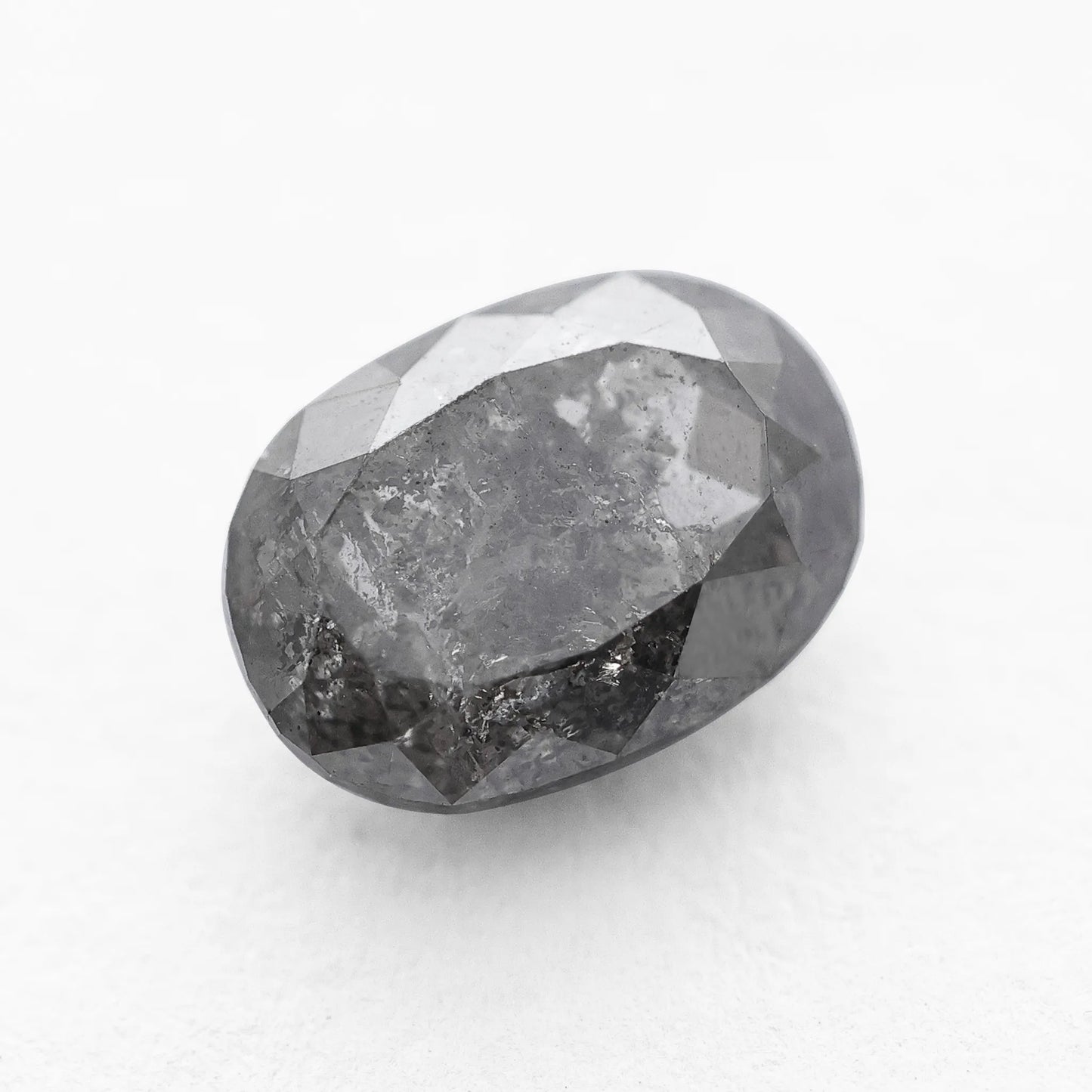 1.30 Ct Oval Brilliant Cut  Salt and Pepper Diamond